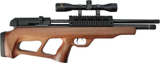 Picture of Beeman Under-Lever Pre-Charged Pneumatic 22 Pellet 10+1 Shot Black Black Receiver European Hardwood Scope 4x32mm 1358