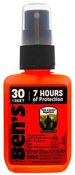 Picture of Ben's 30 Odorless Scent Spray Repels Ticks & Biting Insects 1.25 oz Effective Up to 8 hrs 00067190
