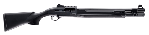 Picture of Beretta 1301 Tactical Mod 2, Semi-automatic Shotgun, 12 Gauge, 3" Chamber, 18.5" Barrel, Anodized Finish, Black, Synthetic Stock, M-LOK Forend, Improved Cylinder, Ghost Ring Sight, 7 Rounds J131M2CTT187