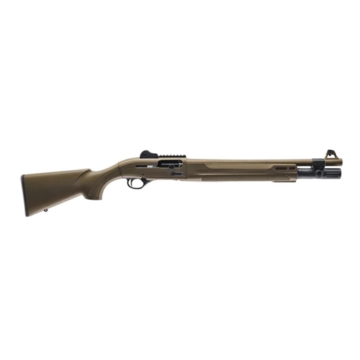 Picture of Beretta 1301 Tactical Mod 2, Semi-automatic Shotgun, 12 Gauge, 3" Chamber, 18.5" Barrel, Anodized Finish, Flat Dark Earth, Synthetic Stock, M-LOK Forend, Improved Cylinder, Ghost Ring Sight, 7 Rounds J131M2CTT187F