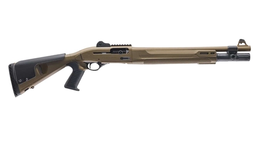 Picture of Beretta 1301 Tactical Mod 2, Semi-automatic Shotgun, 12 Gauge, 3" Chamber, 18.5" Barrel, Optima Bore HP, Anodized Finish, Flat Dark Earth, Synthetic Stock with Pistol Grip, M-LOK Forend, Improved Cylinder, Ghost Ring Sight, 7 Rounds J131M2CTP187F