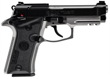 Picture of Beretta 80X Cheetah, Double Action/Single Action, Semi-automatic, Metal Frame Pistol, 380 ACP, 3.9" Barrel, Anodized Finish, Black and Gray, Interchangeable Polymer Grip Panels, Manual Safety/Decocker, Front Picatinny Rail, Optic Ready, 3 Dot Sights, 13 Rounds, 2 Magazines SPEC0716A