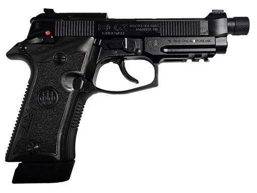 Picture of Beretta 80X Cheetah, Tactical Urban, Double Action/Single Action, Semi-automatic, Compact Metal Frame Pistol, 380 ACP, 4.4" Threaded Barrel, 3 Dot Sights, Manual Safety, Matte Finish, Black, 10 Rounds, 2 Magazines J80XTU10