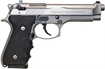 Picture of Beretta 92FS, Brigadier, Double Action/Single Action, Semi-automatic, Metal Frame Pistol, Full Size, 9MM, 4.9" Barrel, Inox Finish, Rubber Grips, 3 Dot Sights, Ambidextrous Safety, 10 Rounds, 2 Magazines, California Compliant J92F560CA