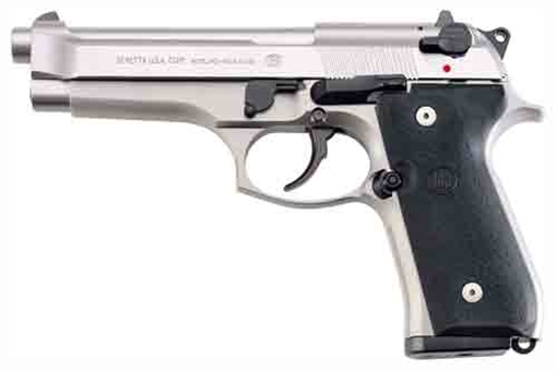 Picture of BERETTA 92FS 9MM 4.9" FS 3-DOT 15-SHOT INOX BLACK RUBBER USA JS92F500