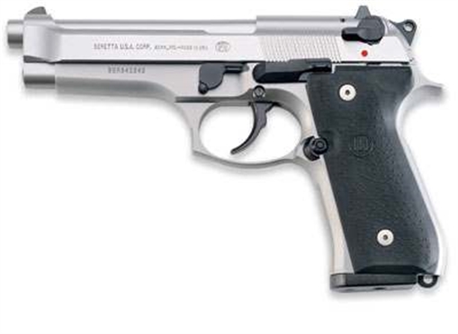 Picture of Beretta USA 92FS Inox 9mm Luger 10+1 4.90" Stainless Steel Barrel, Satin Stainless Steel Serrated Slide, Gray Anodized Aluminum Frame w/Beavertail JS92F520