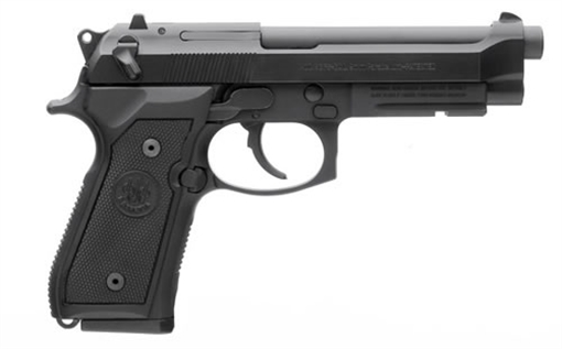 Picture of Beretta M9A1 92FS, Double Action/Single Action, Semi-automatic, Metal Frame Pistol, Full Size, 9MM, 4.9" Barrel, Alloy Frame, Matte Finish, Black, Polymer Grips, Ambidextrous Safety/Decocker, 15 Rounds, 2 Magazines JS92M9A1M