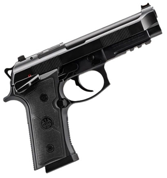 Picture of Beretta 92GTS, Double Action/Single Action, Semi-automatic, Metal Frame Pistol, Full Size, 9MM, 4.7" Barrel, Cerakote Finish, Black, Ambidextrous Frame Mounted Decocker, Fiber Optic Front Sight, 18 Rounds, 2 Magazines J92XFMSDA21