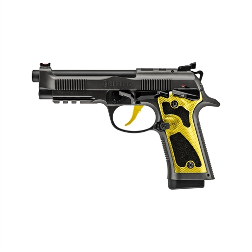 Picture of Beretta 92XI Performance Carry Optic, Solar Flare, Double/Single Action, Semi-automatic, Full Size, 9MM, 4.9" Barrel, Tinitec Finish, Gray, Optics Ready, Manual Safety, Fiber Optic Front Sight, Yellow Aluminum Grips, 18 Rounds, 2 Magazines J92XPCOYE18