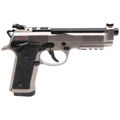 Picture of Beretta USA 92X PCO Full Size Frame 9mm Luger 15+1 4.90" Black Barrel, Gray Nistan Optic Ready/Serrated Steel Slide & Frame w/Beavertail & Picatinny Rail J92XPCO21