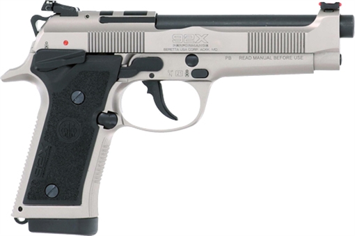 Picture of Beretta USA 92X Performance Defensive Full Size Frame 9mm Luger 15+1, 4.90" Black Barrel, Gray Nistan Optic Ready/Serrated Steel Slide & Frame w/Beavertail J92XRD21
