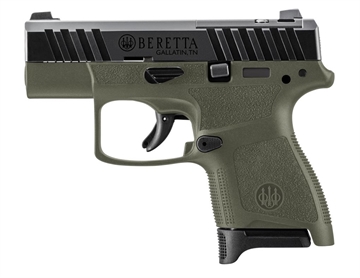 Picture of Beretta USA APX A1 Carry Micro-Compact Frame 9mm Luger 8+1 3" Blued Steel Barrel, Black Serrated Steel Slide, OD Green Polymer Frame, Polymer Grip JAXN9278A1