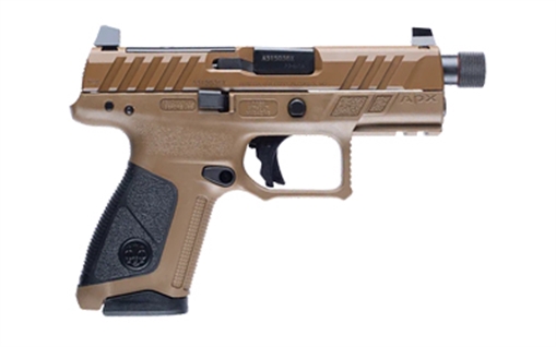 Picture of Beretta APX A1 Tactical, Striker Fired, Semi-automatic, Polymer Frame Pistol, Compact, 9MM, 4.2" Threaded Threaded 1/2x28, Matte Finish, Black Slide, Olive Drab Green Frame, Optics Ready, Trigger Safety, Blackout Suppressor Height Sights, 17 Rounds, 3 Magazines JAXA1C917TAC