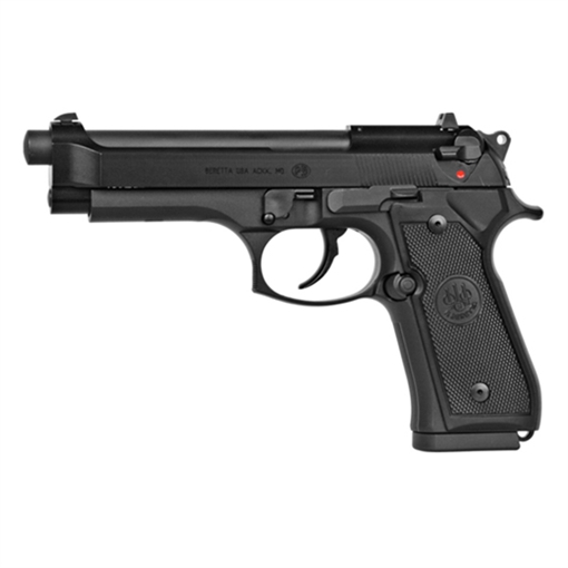 Picture of Beretta USA M9 Full Size Frame 22 LR 10+1, 5.30" Black Steel Barrel, Black Bruniton Serrated Slide, Black Aluminum Frame w/Beavertail, Ambidextrous J90A1M9F18