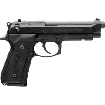 Picture of Beretta M9-A1, Double Action/Single Action, Semi-automatic, Metal Frame Pistol, Full Size, 9MM, 4.9" Barrel, Alloy, Black, Polymer Grips, 3 Dot Sights, 10 Rounds, 2 Magazines, California Compliant JS92M9A1CA