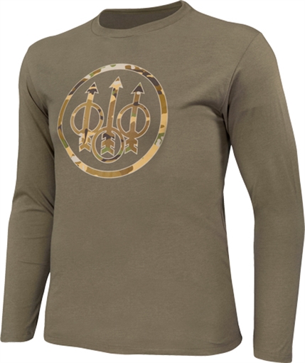 Picture of BERETTA T-SHIRT LS HERITAGE LARGE ARMY GREEN W/CAMO LOGO< TS201T1890078KL