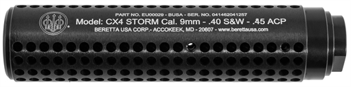 Picture of Beretta USA Barrel Shroud 9mm/40/45 Cal Black Aluminum Fits Beretta CX4 EU00029