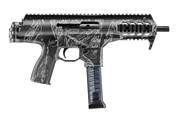 Picture of Beretta USA PMXs 9mm Luger 30+1 (2) 6.90" Threaded Barrel, Limited Edition Black & Gray Tiger Stripe, QD End Plate, Picatinny Handguard, Ambidextrous Controls JPMXSTG30