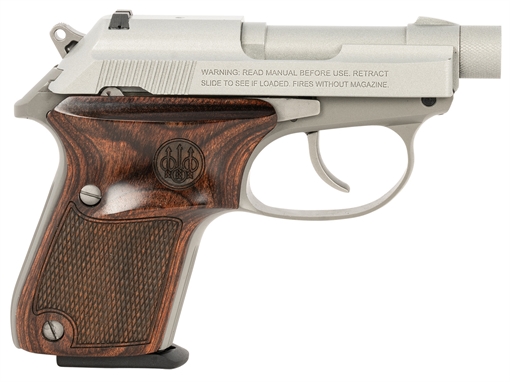 Picture of Beretta USA Tomcat Ghost Buster Micro-Compact Frame 32 ACP 7+1, 2.90" Stainless Threaded Steel Tip-Up Barrel, Cerakote Stainless Serrated Steel Slide, Cerakote Aluminum Frame SPEC0721A