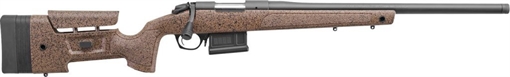 Picture of Bergara B-14 Wilderness Series HMR Rifle, Bolt Action Rifle, 6.5 PRC, 24" Barrel, Threaded 5/8-24, Omni Muzzle Brake, Fluted Bolt, Cerakote Finish, Gray, Molded Stock w/ Mini-Chassis, 3 Rounds, 1 Magazine, Right Hand B14SM359
