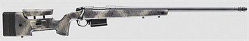 Picture of Bergara B-14 Wilderness Series, HMR, Bolt Action Rifle, 7mm Remington Magnum, 24" Barrel, Threaded 5/8x24, Omni Muzzle Brake, Fluted Bolt, Cerakote Finish, Sniper Gray, Molded HMR Stock w/ Mini-Chassis, Right Hand, 5 Rounds, 1 AICS Style Magazine B14LM357