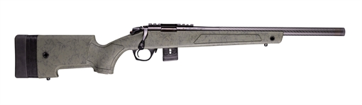 Picture of Bergara Rifles BMR-X Carbon Fiber 17 HMR 10+1 18" Carbon Fiber Threaded Barrel, Black Cerakote Picatinny Rail Steel Receiver, Adj LOP Black w/Green Webbing Synthetic Stock BMR012