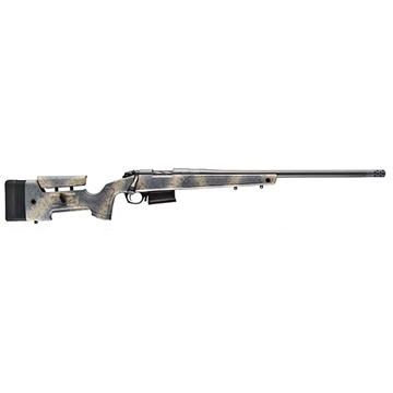 Picture of Bergara B-14 Series HMR Carbon Wilderness Rifle, Bolt Action Rifle, 6.5 PRC, 24" Carbon Fiber Barrel, Threaded 5/8-24, Omni Muzzle Brake, Cerakote Finish, Black, Overmolded Mini-Chassis Stock, 3 Rounds, AICS Style Detachable Magazine, Fluted Bolt, Right Hand B14SM359CF