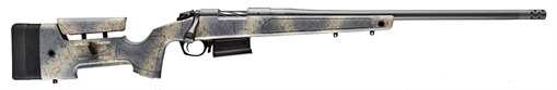 Picture of Bergara B-14 Series HMR Carbon Wilderness, Bolt Action Rifle, 7MM PRC, 24" Carbon Fiber Barrel, Threaded 5/8x24, Fluted Bolt, Omni Muzzle Brake, Cerakote Finish, Black, Overmolded Mini-Chassis Stock, 5 Rounds, 1 AICS Style Detachable Magazine, Right Hand B14LM3613CF