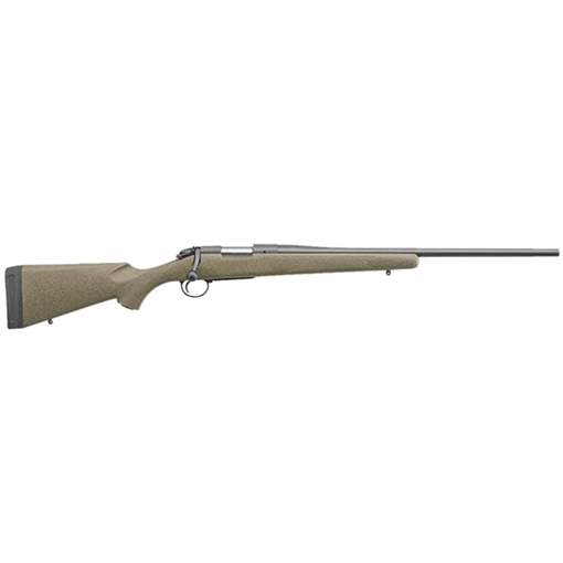 Picture of Bergara B-14 Series, Hunter, Bolt Action Rifle, 7MM-08, 22", Cerakote Finish, Graphite Black, American Style Synthetic Stock w/ Soft Touch Finish, Green w/ Black and Tan Dots, Right Hand, Hinged Floor Plate, 4 Rounds B14S107C