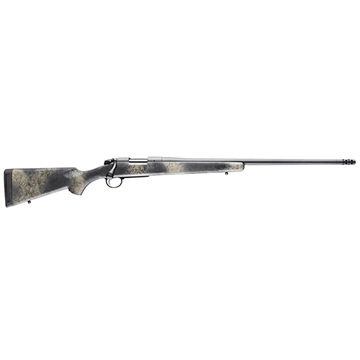 Picture of Bergara B-14 Wilderness Series Ridge Rifle, Bolt Action Rifle, 6.5 PRC, 24" Barrel, Threaded 5/8-24, Omni Muzzle Brake, Fluted Bolt, Cerakote Finish, Gray, Wilderness Synthetic Stock, Hinged Floor Plate, 3 Rounds, Right Hand B14SM519