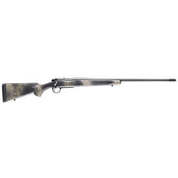 Picture of Bergara B-14 Wilderness Series, Ridge, Bolt Action Rifle, 7mm Remington Magnum, 24" Barrel, Threaded 5/8x24, Omni Muzzle Brake, Fluted Bolt, Cerakote Finish, Sniper Gray, American Style Synthetic Stock w/ Soft Touch Finish, Right Hand, Hinged Floor Plate, 3 Rounds B14LM507