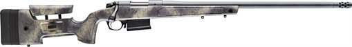 Picture of Bergara B-14 Wilderness Series HMR Rifle, Bolt Action Rifle, 300 PRC, 26" Barrel, Threaded 5/8-24, Cerakote Finish, Gray, Molded Stock w/ Mini-Chassis, Omni Muzzle Brake, Fluted Bolt, 5 Rounds, 1 AICS Pattern Magazine, Right Hand B14LM368