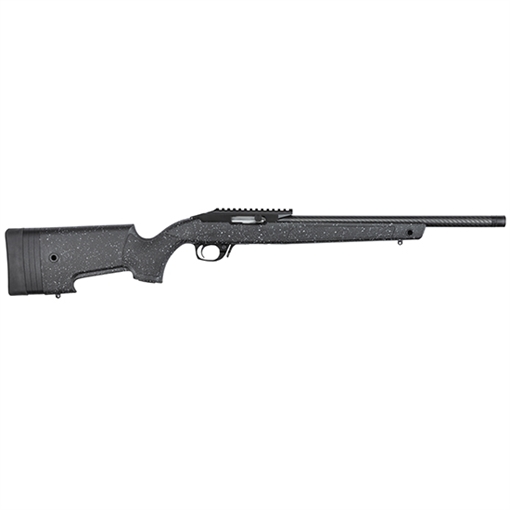 Picture of Bergara BXR Semi-automatic Rifle, 22 LR, 16.5" Carbon Fiber Barrel, 1/2x28 Threaded, Cerakote Finish, Black , Synthetic Stock, Black w/Gray Splatter, Integrated 30MOA Picatinny Rail, 10 Rounds, 1 Magazine, Right Hand BXR002