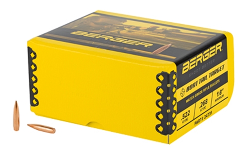 Picture of Berger Bullets BT Target, .243 Diameter, 6MM/243 Winchester, 108 Grain, Boat Tail Hollow Point, 500 Count 24731 60-24731
