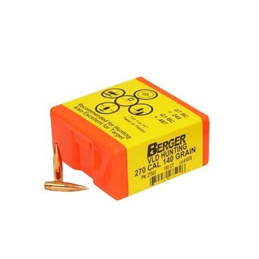 Picture of Berger Match Grade Hunting Bullets .270 cal .277" 140 gr VLD HUNTER 100/box 60-27502