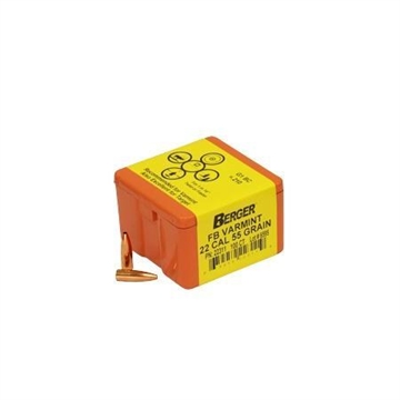 Picture of Berger Match Grade Varmint Bullets .22 cal .224" 55 gr FB VARMINT 100/box 60-22311