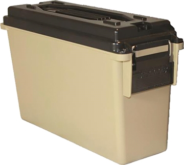 Picture of Berry's 40 Cal. Plastic Ammo Can (Tan) 9.25"L x 3.5" BW x 3.75"TW x 6.75" H 91151