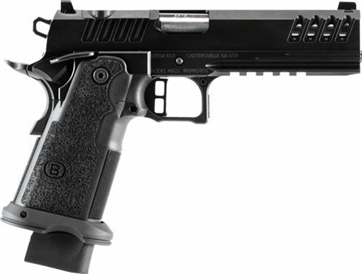 Picture of Talon Armament M2XI 9mm Luger 22+1 5" Match Grade Bull Barrel, QPQ Tenifer Cerakote Lightening Cut/Optic Cut/Serrated Steel Slide & Frame w/Beavertail & Picatinny Rail, Black Polymer Grip M2XIO5BBFN