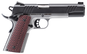 Picture of Bersa B1911 Full Size Frame 45 ACP 8+1 5" Stainless Steel Barrel, Stainless Serrated Steel Slide, Black Stainless Steel Frame w/Beavertail, Rosewood Grip, Ambidextrous B19117050BMBC