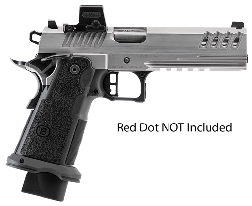 Picture of Talon Armament M2XI 9mm Luger 22+1 5" Match Grade Bull Barrel, QPQ Tenifer Cerakote Lightening Cut/Optic Cut/Serrated Steel Slide & Frame w/Beavertail & Picatinny Rail, Black Polymer Grip M2XIO5BBFN