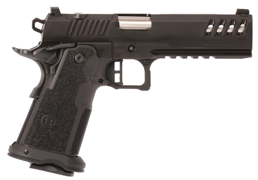 Picture of Bersa M2XIO5BBFN2 M2XI 1911 DS 9mm Luger 23+1 5" Black Match Grade Bull Barrel, Steel Optic Ready/Serrated Slide, Black Steel Frame w/Beavertail & Picatinny Rail, Textured Grip, Holosun K Footprint, A