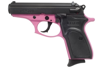 Picture of Bersa Thunder, Double Action/Single Action, Semi-automatic, Metal Frame Pistol, Compact, 380ACP, 3.5" Barrel, Alloy, Matte Finish, Black and Pink, Polymer Grips, Fixed Sights, 8 Rounds, 1 Magazine T380PNK8