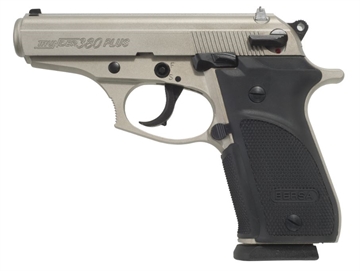 Picture of Bersa Thunder Plus Sub-Compact Frame 380 ACP 15+1, 3.50" Nickel Steel Barrel, Nickel Cerakote Serrated Steel Slide, Nickel Cerakote Aluminum Frame w/Beavertail, Black Rubber Grip THUN380PNKL15