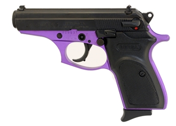 Picture of Bersa Thunder, Double Action/Single Action, Semi-automatic, Metal Frame Pistol, Compact, 380ACP, 3.5" Barrel, Alloy, Matte Finish, Black and Purple, Polymer Grips, Fixed Sights, 8 Rounds, 1 Magazine T380PRP8