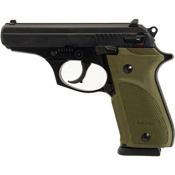 Picture of Bersa Thunder Combat Plus, Double Action/Single Action, Semi-automatic, Metal Frame Pistol, 380ACP, 3.5" Barrel, Alloy, Matte Finish, Black, Olive Rubber Grips, Fixed Sights, 15 Rounds, 1 Magazine T380PMC