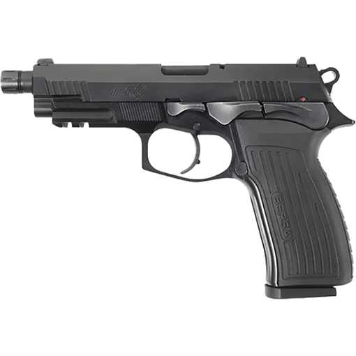 Picture of Bersa TPRX Full Size Frame 9mm Luger 17+1, 4.25" Black Steel Threaded Barrel, Matte Black Serrated Steel Slide & Aluminum Frame w/Picatinny Rail, Ambidextrous TPR9MX