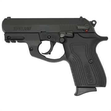 Picture of Bersa TPR, Double/Single Action, Semi-automatic, Metal Frame Pistol, Sub Compact, 380ACP, 3.5" Barrel, Steel, Matte Finish, Black, Polymer Grips, Fixed Sights, 1 Magazine, 8 Rounds TPR380M