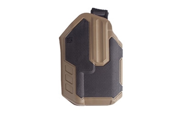 Picture of BLACKHAWK Omnivore Streamlight TLR Multi-Fit Holster, Streamlight TLR, Belt Holster, Right Hand, Black/Tan, Fits More Than 150 Styles of Semi-Automatic Handguns with Accessory Rail, Hard, Thumb Activated Retention Mechanism 419002BCR