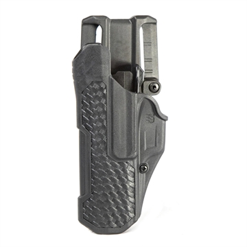 Picture of BLACKHAWK T-Series L2D, Duty Holster, Right Hand, Fits Glock 17/22/31 With TLR1/TLR2, Includes Jacket Slot Belt Loop, Black Basketweave Finish 44N200BWR