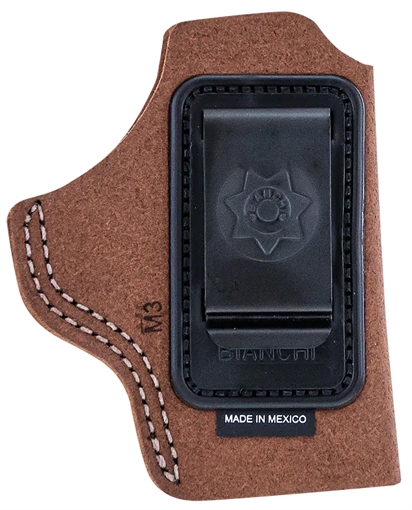 Picture of Bianchi 6C IWB Size 02 Tan Leather Belt Clip Fits 3" Barrels/Ruger/Colt/Charter Arms Right Hand 10382